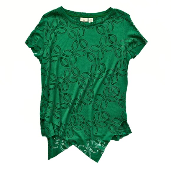 Westbound Short Sleeve Floral Green Lace Style Blouse Women’s Sz MP - Picture 6 of 10